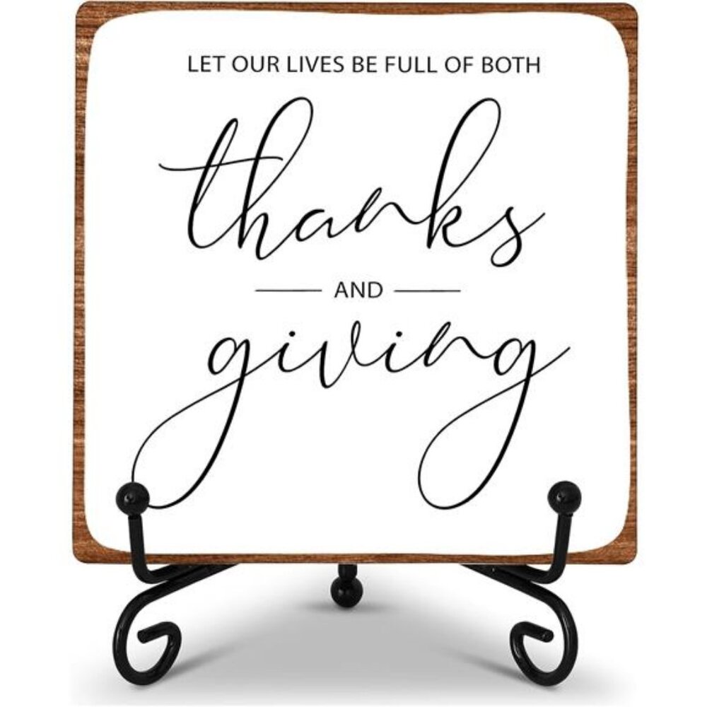 Fall Harvest Desk Decor, Thanksgiving Wooden Sign Gifts for Women Men